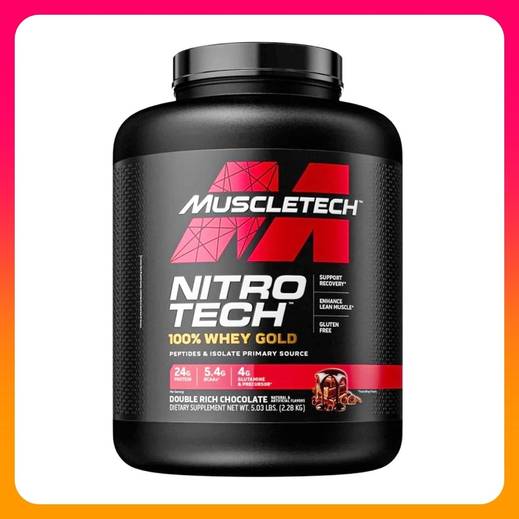 Muscletech Nitro Tech Whey Gold 5磅 蛋白分子肽分離乳清蛋白粉 朱古力味