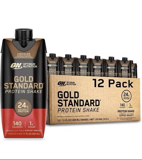 OPTIMUM NUTRITION - 金裝乳清蛋白飲品 11Oz - 朱古力(盒裝12枝)